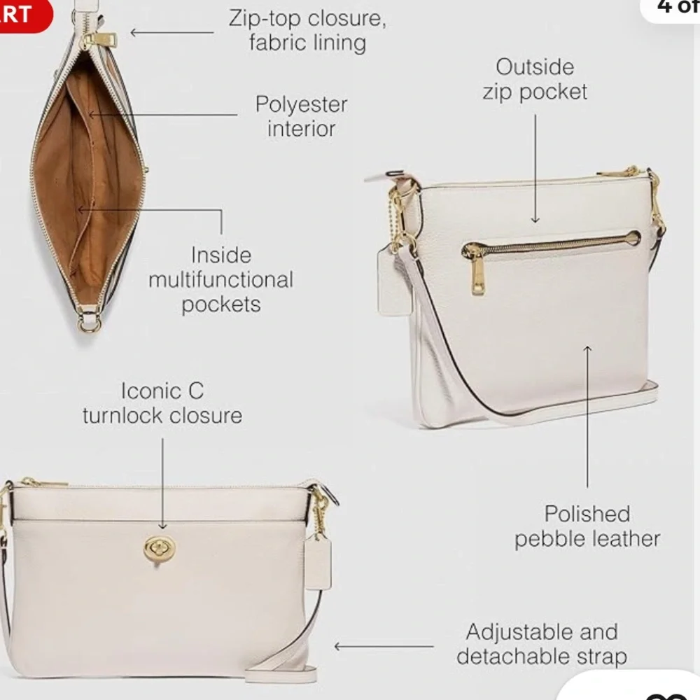 COACH Polished Pebble Polly Crossbody - Picture 2 of 10